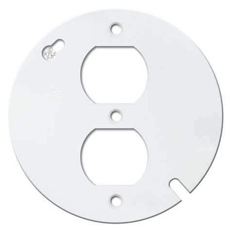 circle junction box cover with outlet|circular ceiling outlet cover plates.